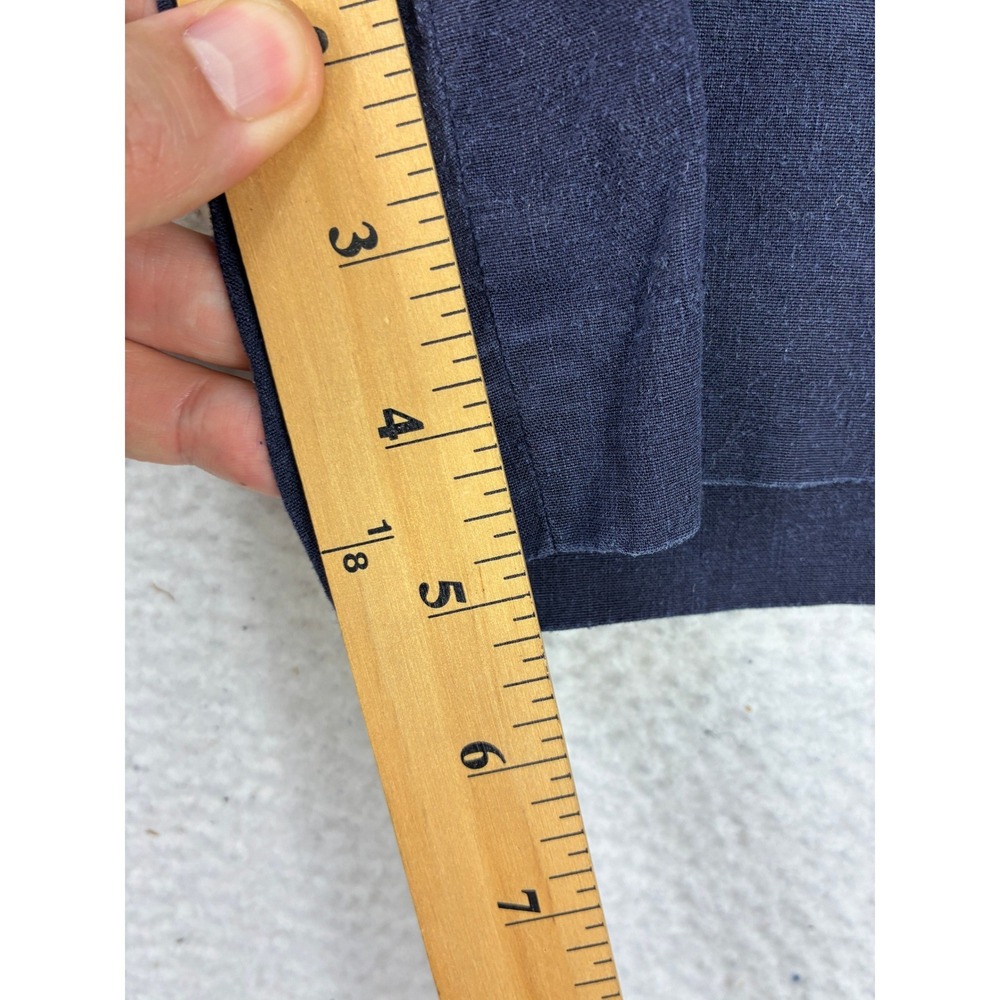 Theory Linen Shorts Pull On Women's 10 Navy Yellow Casual Summer Lot 2 Flaw - Picture 10 of 16
